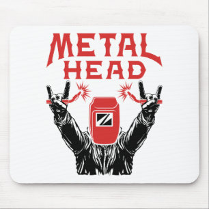 Mousepad Capacete de Soldadura Engraçado de Cabeça Metál