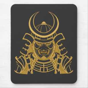 Mousepad Capacete Kabuto e Máscara Mempo de Samurai Japonês