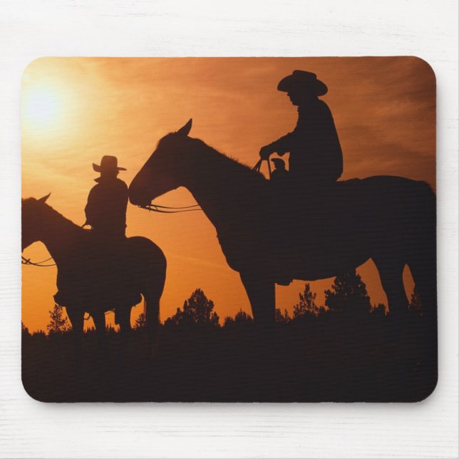 Mousepad capacho de rato de vaqueiros em cavalos (Frente)