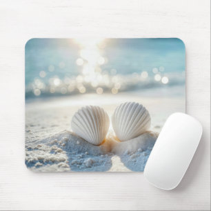 Mousepad Capas brancas na areia oceânica