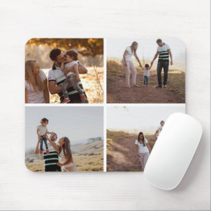 Mousepad Capas de Laptop com Colagem de 4 Fotos Personaliza