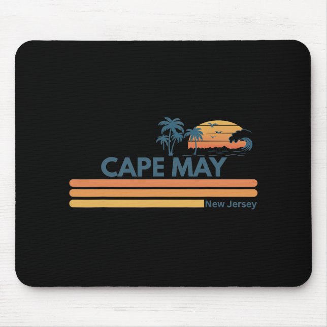 Mousepad Cape May Beach New Jersey Summer Palm Tree Men Wom (Frente)