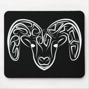 Mousepad Capim/ovelha, tribal, preto e branco