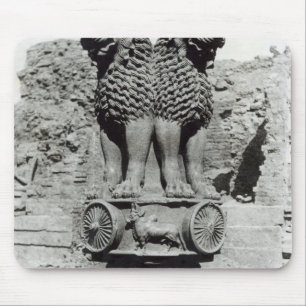 Mousepad Capital do leão da coluna do imperador Ashoka