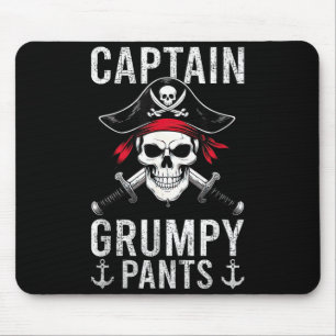 Mousepad Capitão Mpy Calças Avaliar Humor Crânio Gráfico