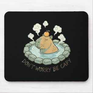 Mousepad Capivara engraçada não se preocupe seja capy roedo