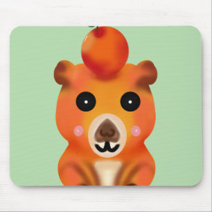 Mousepad Capivara Fofa e Difusa com Laranja Ar de Animal