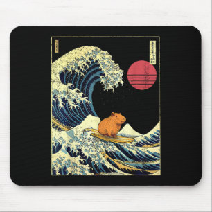 Mousepad Capivara Japonês Kanagawa Onda Divertido Surf Anim