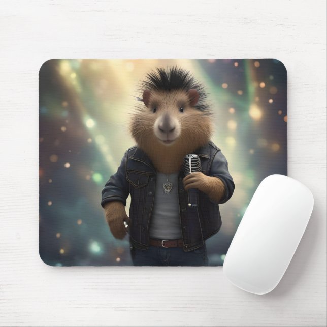 Mousepad "Capivara Mohawk: Agitando o Rio!" (Com mouse)