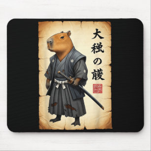 Mousepad Capivara Samurai Arte Japonesa Gráfico Vintage Eng