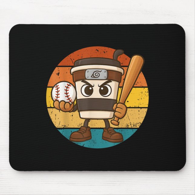 Mousepad Cappuccino Ino Baseball Cute Brainrot Memória Ital (Frente)