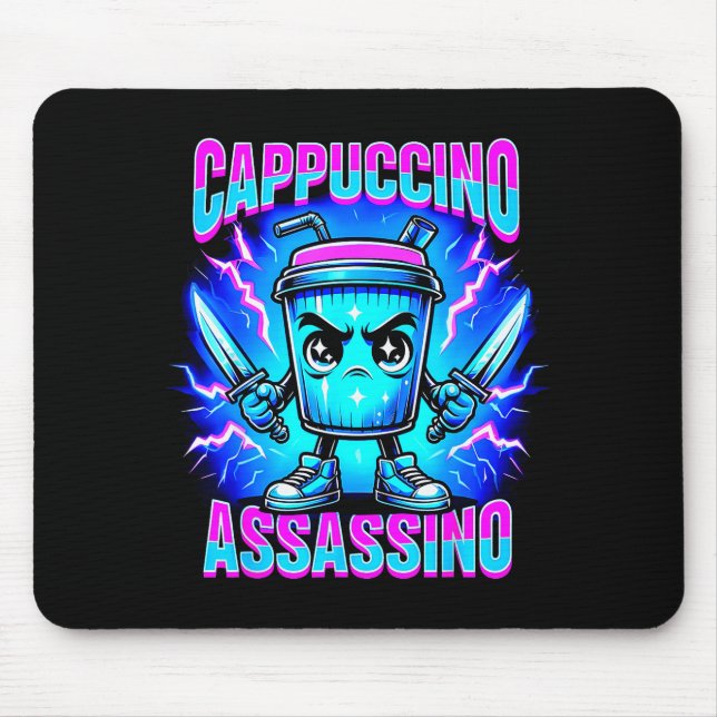 Mousepad Cappuccino Ino Brainrot Italian Meme  (Frente)
