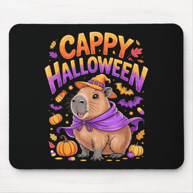 Mousepad Cappy Halloween Capivara Bruxa  (Frente)