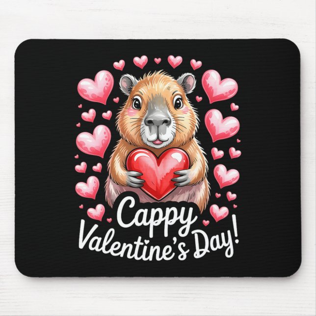 Mousepad Cappy Valentine’s Day Cute Capybara Heart Design P (Frente)