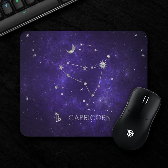 Mousepad Capricórnio Roxo | Astrologia Horóscopo (Criador carregado)