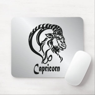 Mousepad Capricórnio Signo do Zodíaco e Símbolo Prata
