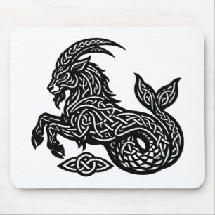 Mousepad Capricórnio — Zodíaco de Tinta Assombrada Cabra‑Pe