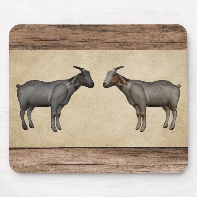 Mousepad Caprinos russos e Woodgrain (Frente)