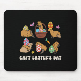 Mousepad Captura Dia da Páscoa Capybara Hunt Ovos Divertido