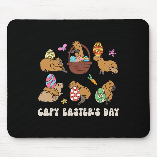 Mousepad Captura Dia da Páscoa Capybara Hunt Ovos Divertido (Frente)