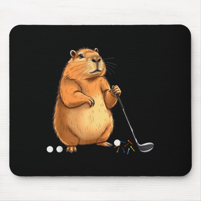 Mousepad Capy Golf Player Cute Cappy Srts Cartoon Design  (Frente)