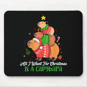 Mousepad Capy Natal Cute Capivara Árvore de Natal Pjs Anima