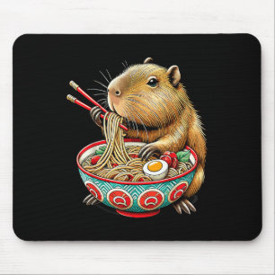 Mousepad Capybara ama Noodle Capybara comendo Ram Japonês