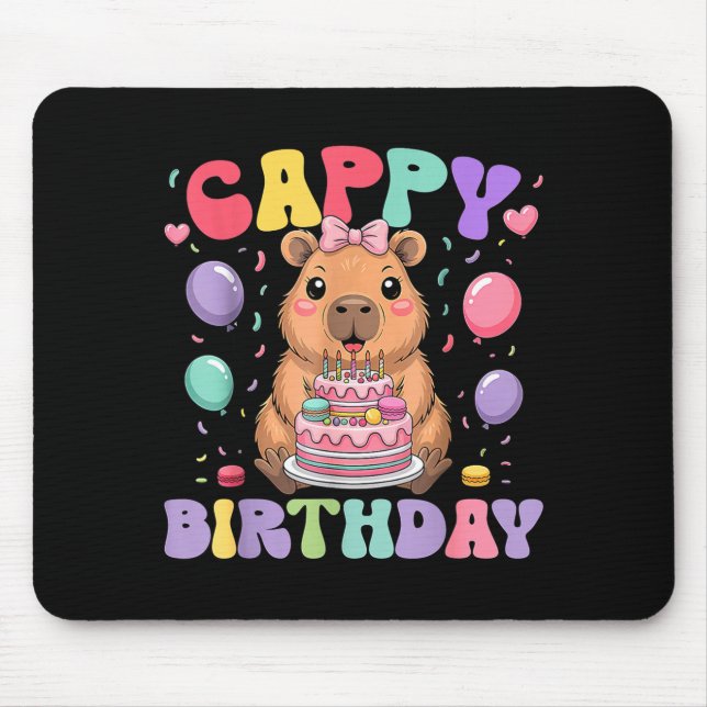 Mousepad Capybara Birthday Girls Funny Birthday Kids Boys G (Frente)