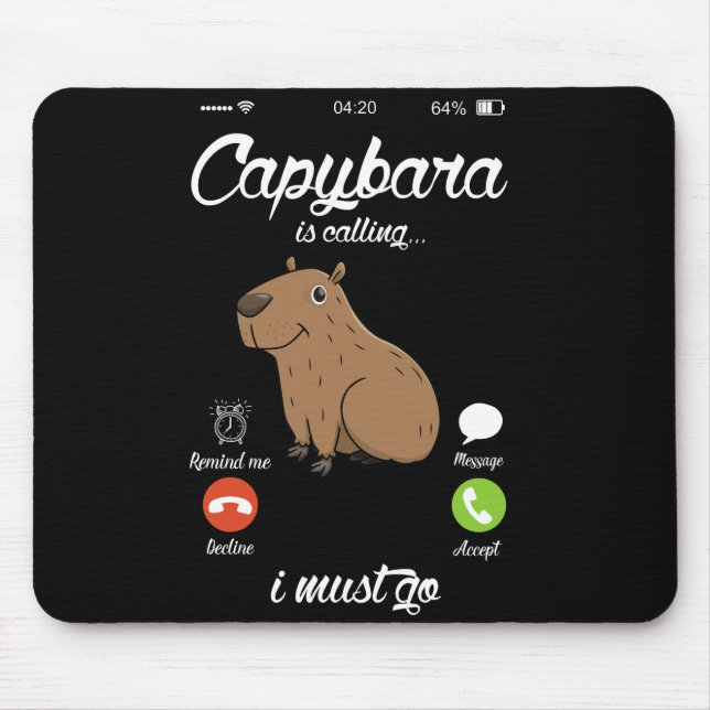 Mousepad Capybara Chama Capibara Rodent Amante de os animai (Frente)