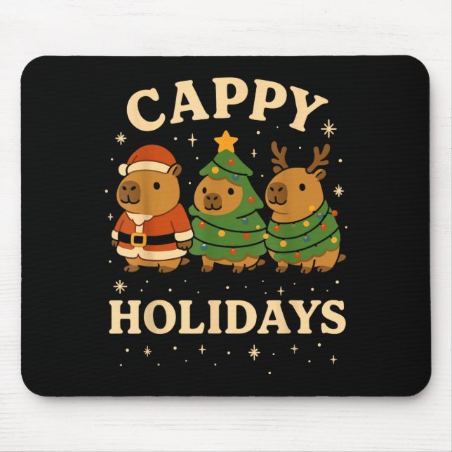 Mousepad Capybara Christmas Shirt, Funny Capy Holidays  (Frente)