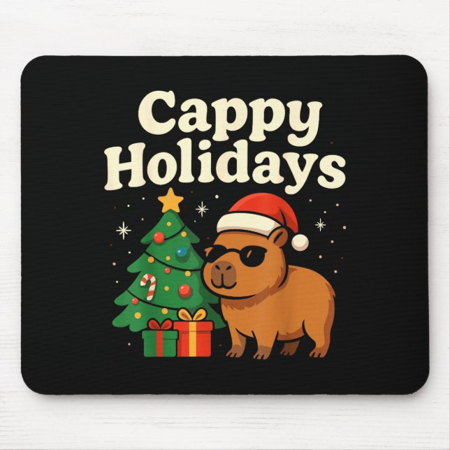 Mousepad Capybara Christmas Shirt, Funny Capy Holidays  (Frente)