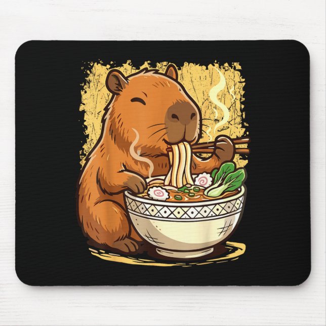 Mousepad Capybara Eating Ramen Noodles  (Frente)