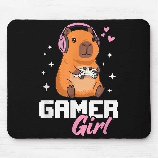 Mousepad Capybara Gamer Girl Gaming  (Frente)