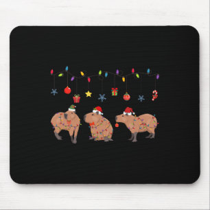 Mousepad Capybara Merry Christmas Capybaras Lover Funny Bon
