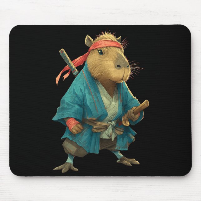 Mousepad Capybara Ninja Samurai Japan Funny Japanese Graphi (Frente)