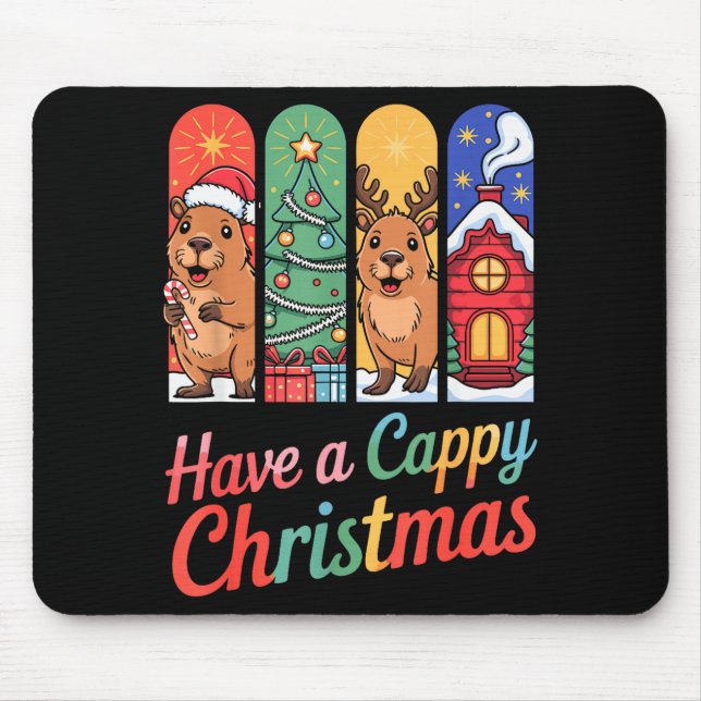 Mousepad Capybara Reindeer Xmas Have A Capy Christmas  (Frente)