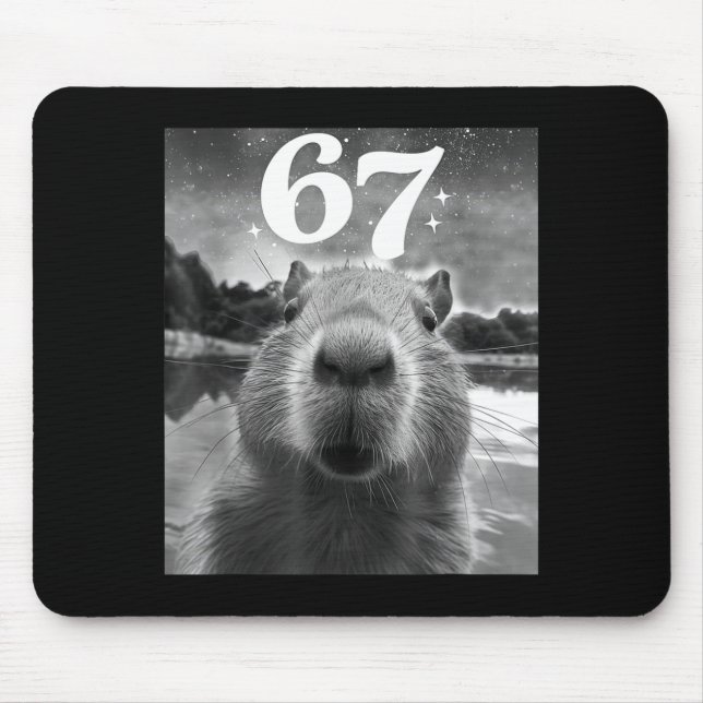 Mousepad Capybara Selfie With 67 Meme Capy Graphic For Men  (Frente)