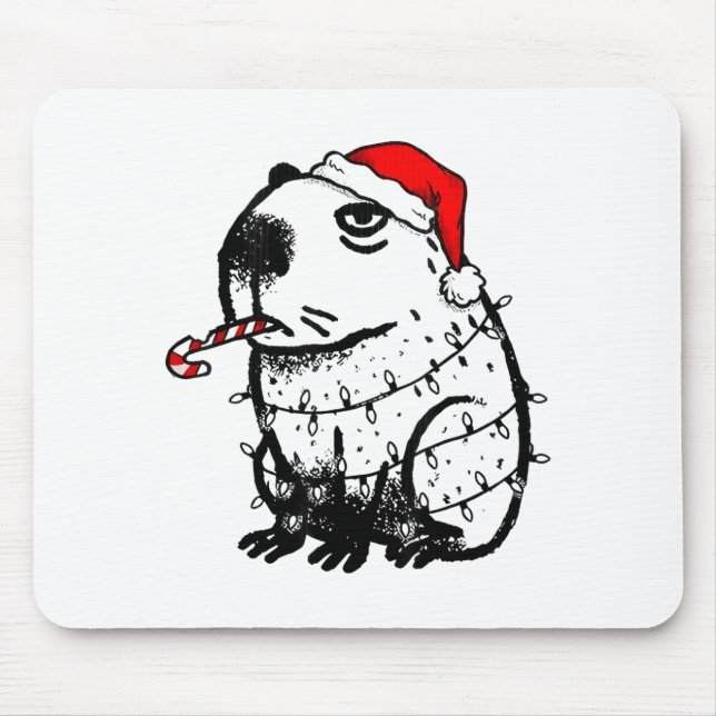 Mousepad Capybara Smoking Christmas Ugly Cigarette Gen Z  (Frente)