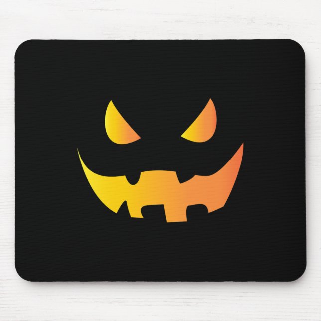 Mousepad Cara Assustadora De Abóbora Para O Dia Das Bruxas (Frente)