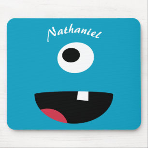 Mousepad Cara azul personalizada do monstro dos miúdos