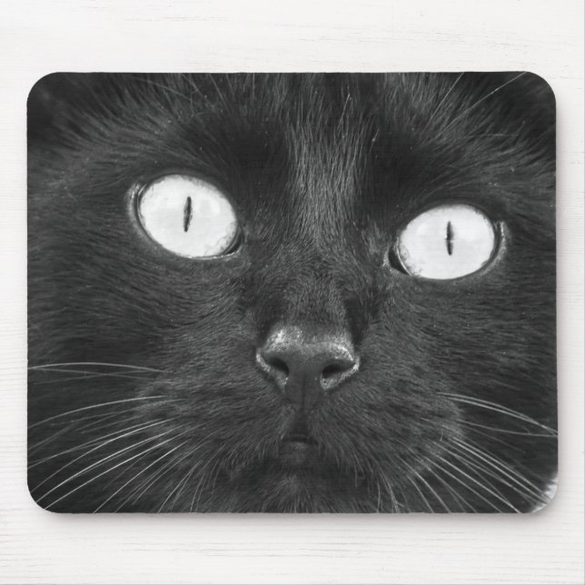 Mousepad Cara bonito do gato preto (Frente)