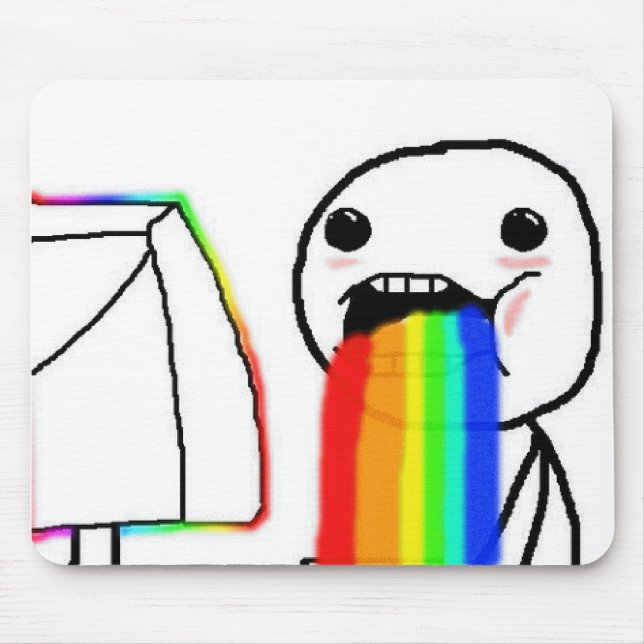 Mousepad Cara da cara do computador do arco-íris (Frente)
