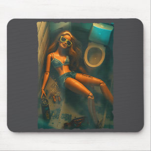 Mousepad Cara de boneca bebendo meme engraçado nojento
