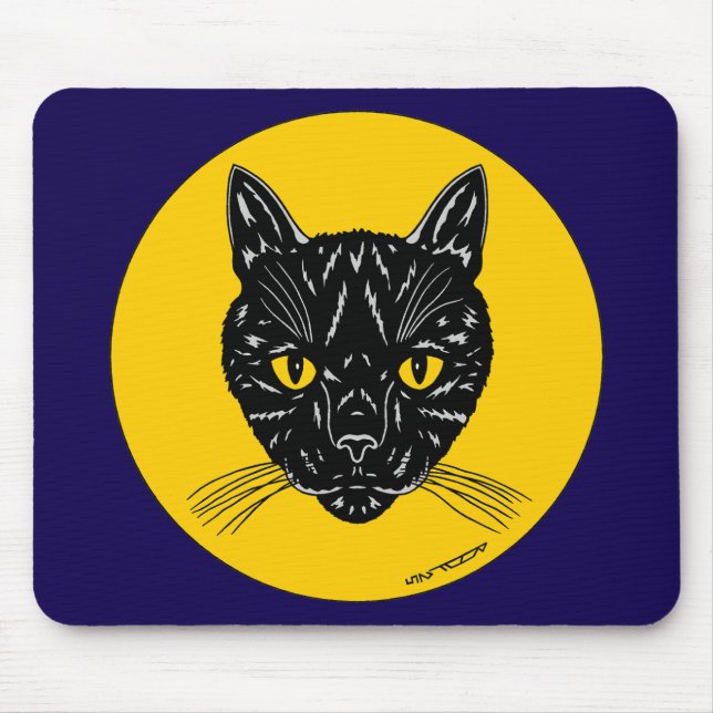 Mousepad Cara de Gato Preto (Frente)