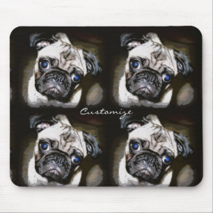 Mousepad cara de olhos azuis bonito Thunder_Cove do pug