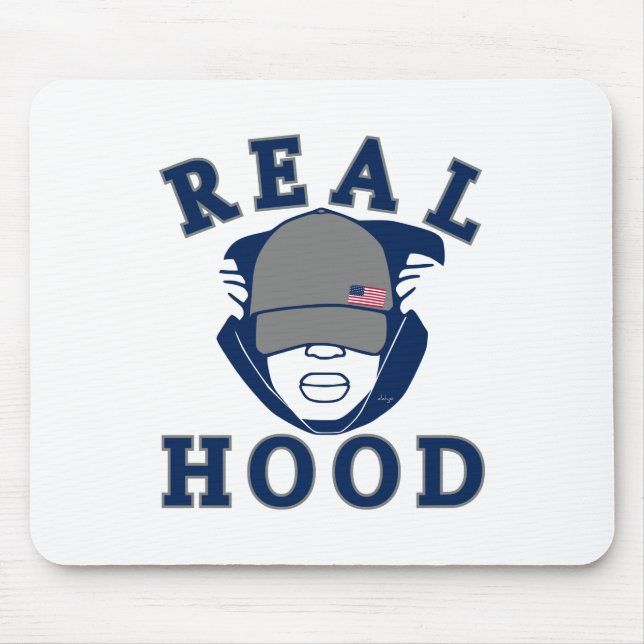 Mousepad cara DE SANGUE DA cinza azul EM HOODIE (Frente)