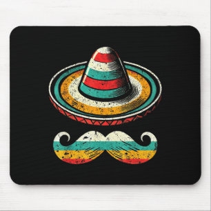 Mousepad Cara de Sombrero Cinco De Mayo Bigode Festa Homem 