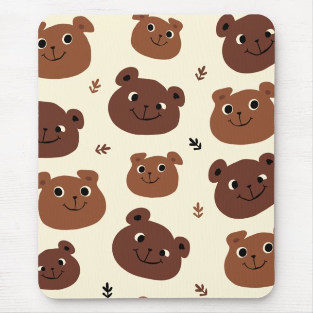 Mousepad Cara de urso engraçado (Frente)