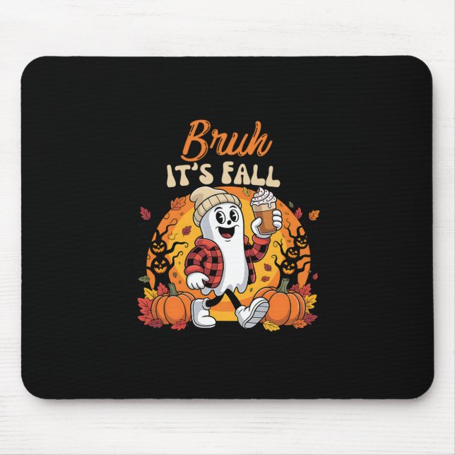 Mousepad Cara, É Outono Fantasma Abóbora Tempero Ação de Gr (Frente)
