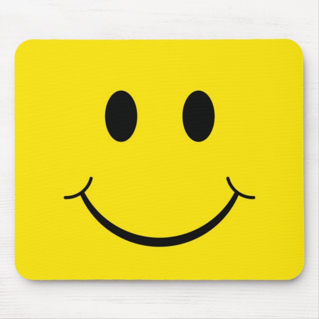 Mousepad Cara Feliz Amarela Clássica dos Anos 70 (Frente)